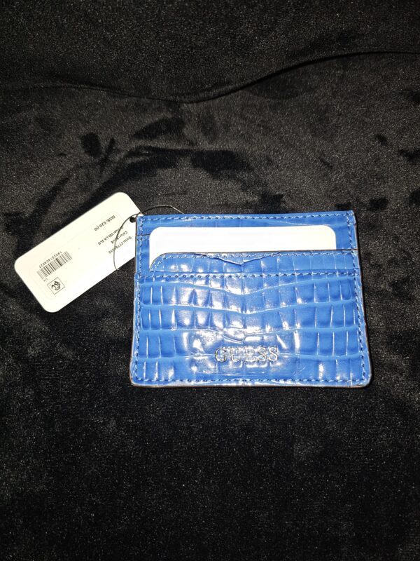 Guess Styler Cy Vella Slo Crocodile Card Holder, Royal Blue